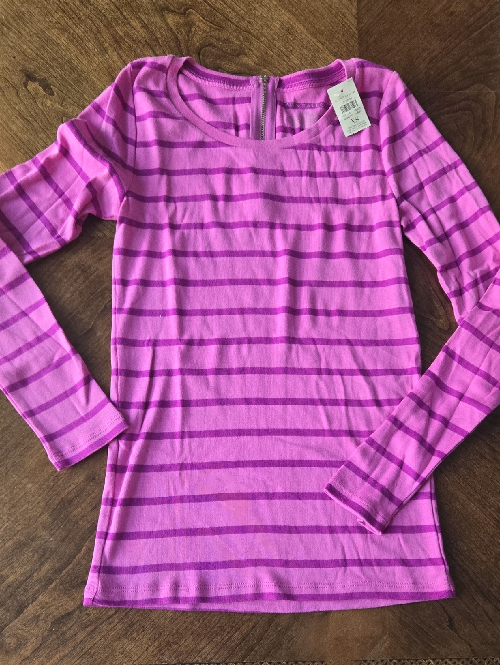 Ann Taylor Pink Striped Knit Top